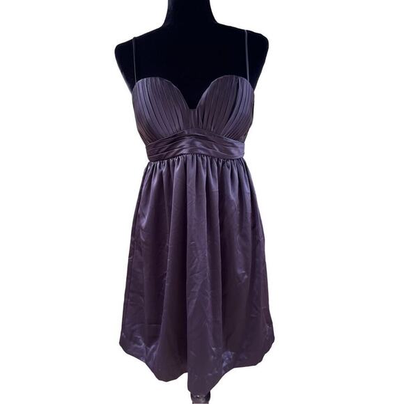 BCBGeneration Black Satin Mini Cocktail Dress Size 6. NEW - Picture 1 of 12